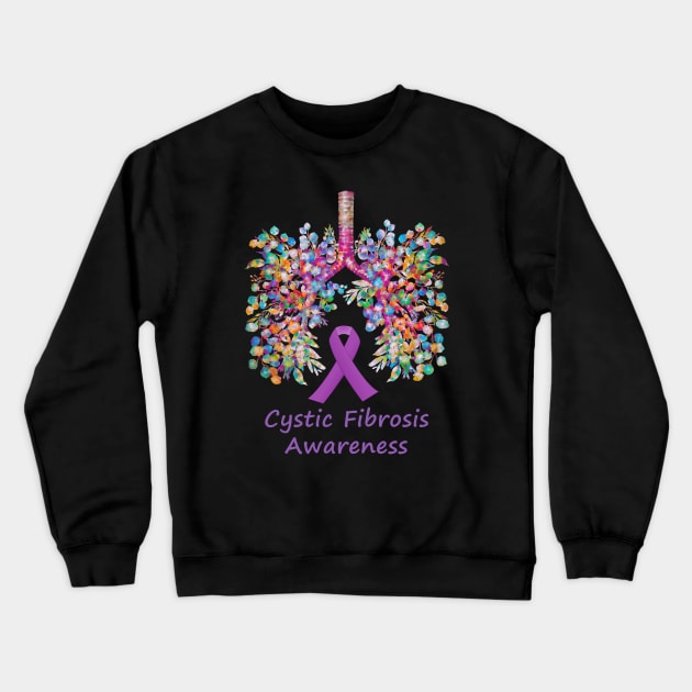 Lungs, floral Lungs, cf, cystic fibrosis, colorful flowers, respiratory therapist Crewneck Sweatshirt by Collagedream